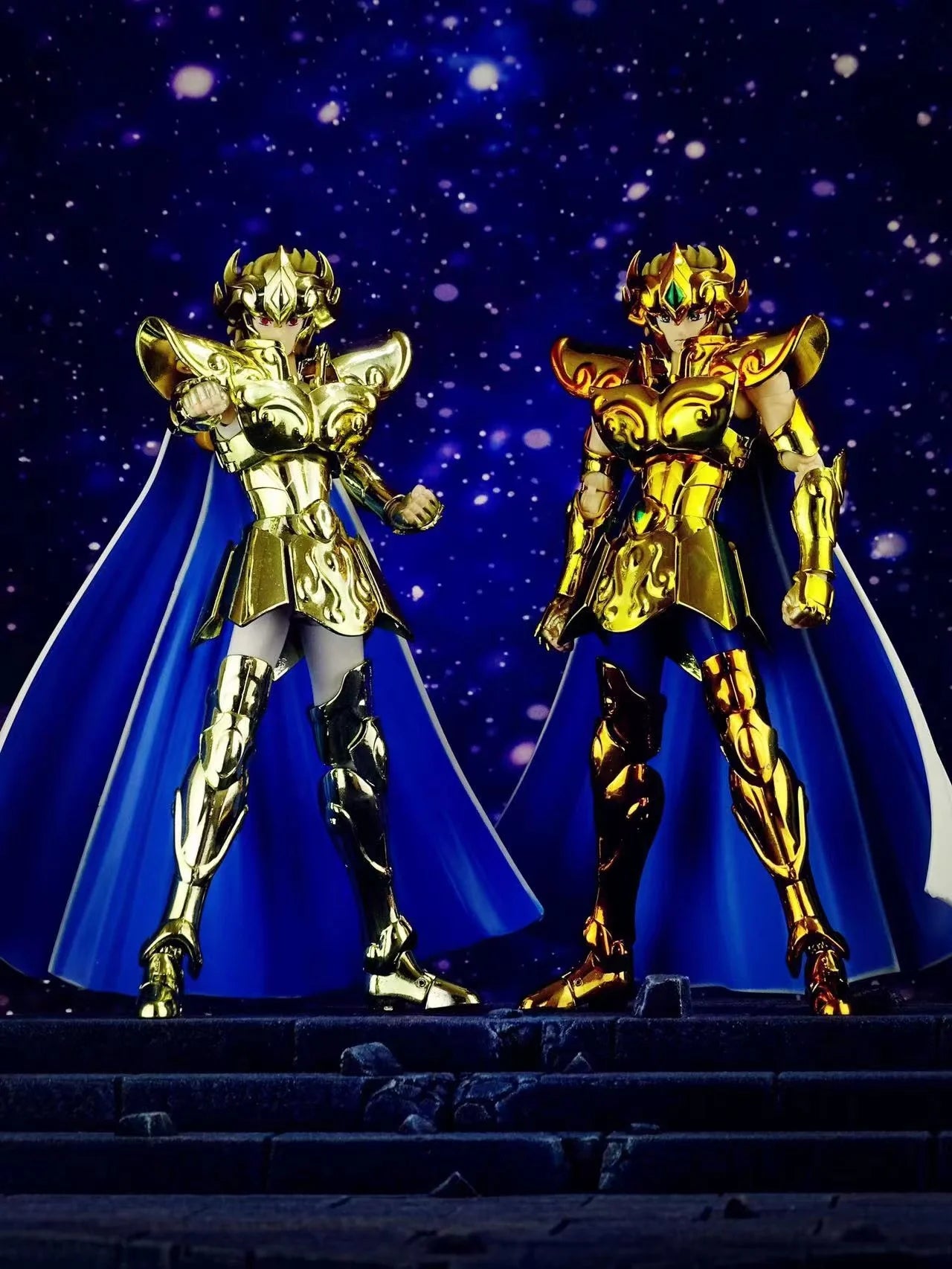 CS Model Saint Seiya Myth Cloth EX Leo/Lion Aiolia 24K With Phoenix Ikki Head 2.0 Gold Knights of the Zodiac Action Figure