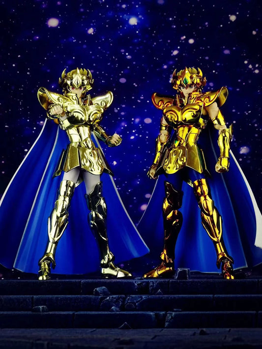 CS Model Saint Seiya Myth Cloth EX Leo/Lion Aiolia 24K With Phoenix Ikki Head 2.0 Gold Knights of the Zodiac Action Figure