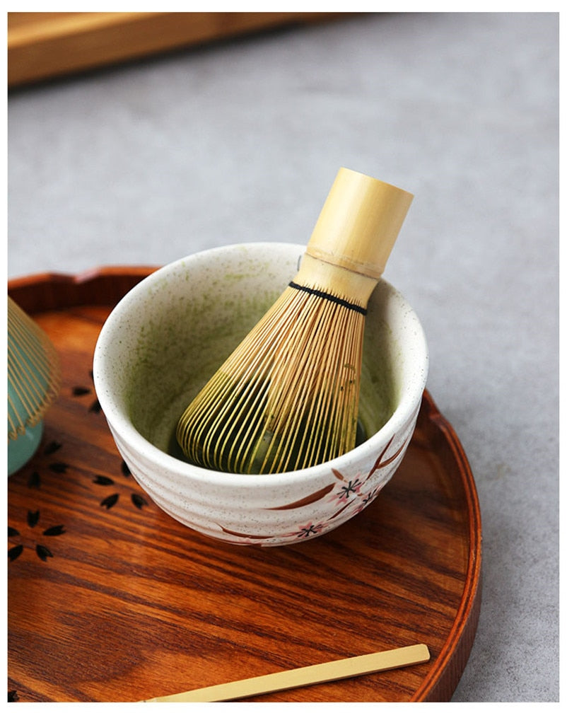 Japanese matcha tea set matcha bowl bamboo whisk holder tray matcha set