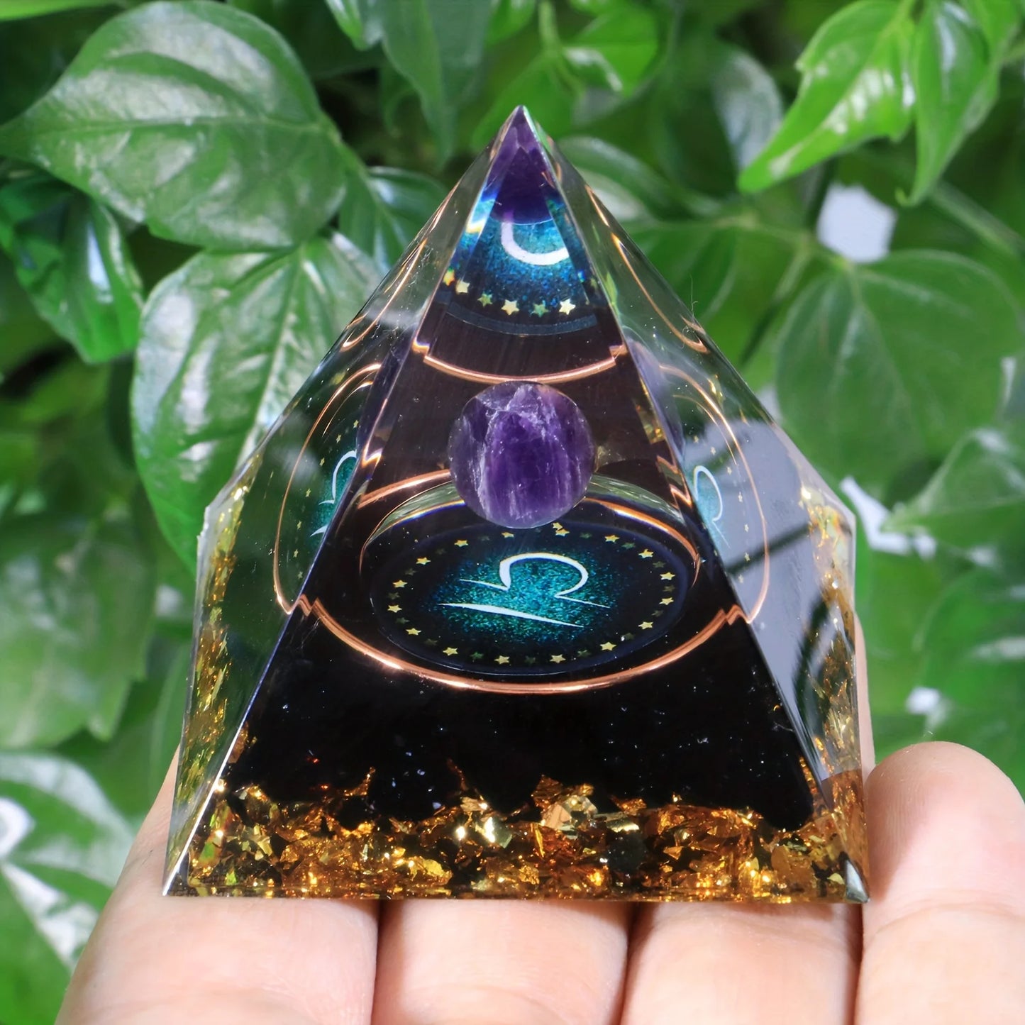 12 Zodiac Orgone Pyramid 5cm Horoscope Healing Natural Crystal Stone Ornaments Chakra Reiki Orgonite Gemstones Birthday Gifts