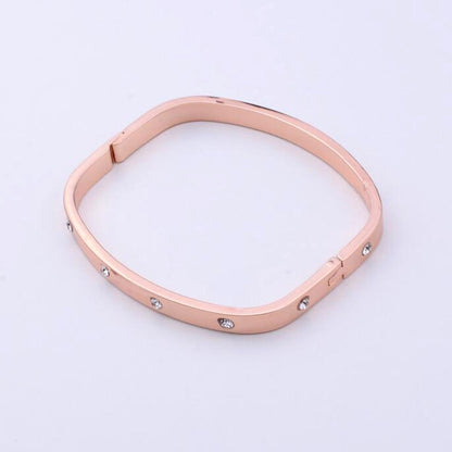 Hot Luxury Rose Gold Stainless Steel Bracelets Bangles Female Heart Forever Love Brand Charm Bracelets for Women Famous Jewelry