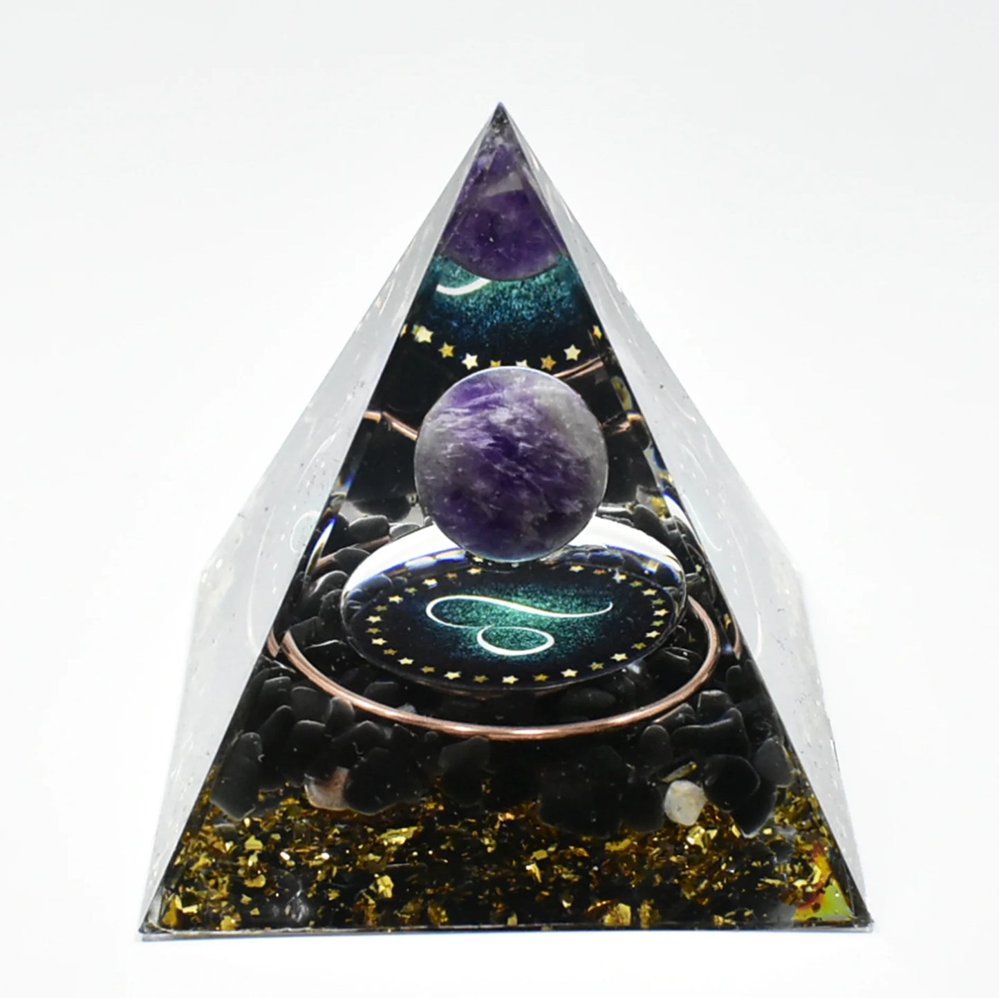 12 Zodiac Orgone Pyramid 5cm Horoscope Healing Natural Crystal Stone Ornaments Chakra Reiki Orgonite Gemstones Birthday Gifts