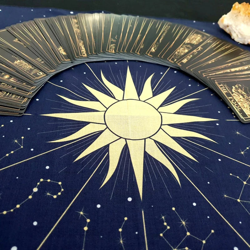 Tarot Tapestry Wheel of the Zodiac Astrology Chart Wall Hanging Scarf Altar cloth tarot cloth tarot deck Sun and Moon Home Decor