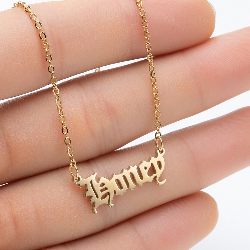 Personalize Jewelry Leo Zodiac Sign Astrology Necklace Star Sign 12 Constellation Old English Letter Aries Necklaces Gift