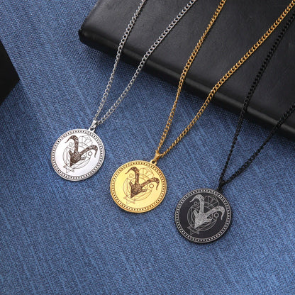 Stainless Steel Necklaces 12 Horoscope Zodiac Sign Silver Color Pendant Chain Aries Leo Constellation Men Women Friendship Gifts