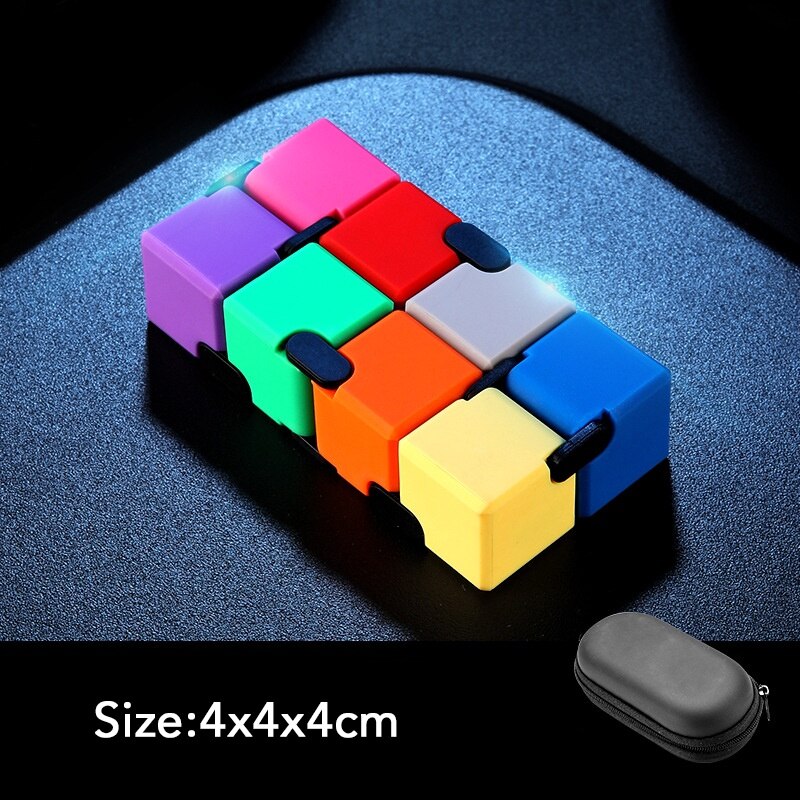 Infinity Cube Fidget Toys Metal Plastic Antistress Cube Magic Folding Game Stress Anxiety Relief Fingertip for Adult Kids Gift