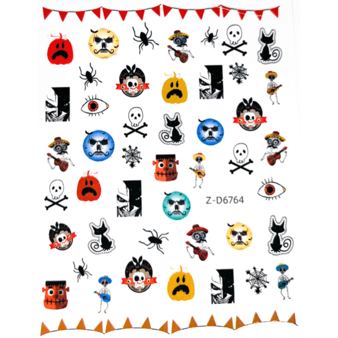 JNBS Nail Sticker Halloween Skeleton