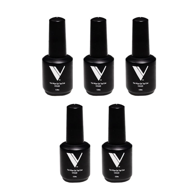 Valentino Beauty Pure - Non Wipe Gel Top Coat Bundle Kit (Kit of 5pcs)