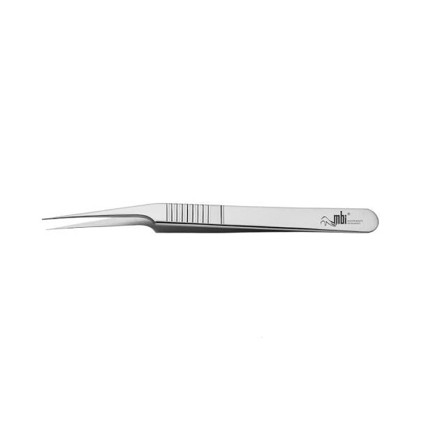 MBI-409 Eyelash Tweezers Extra Fine Tip Slight Angle 4.755''