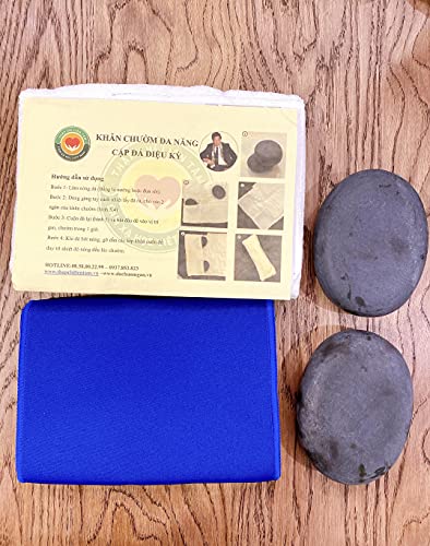 SET 2pcs Large Massage Stones Basalt Olivine Stones Hot Rocks Sauna Lava Stone Or For Liver Detox 1 Glove 1 Liver towel 1 Wrap belt (Liver Stone)