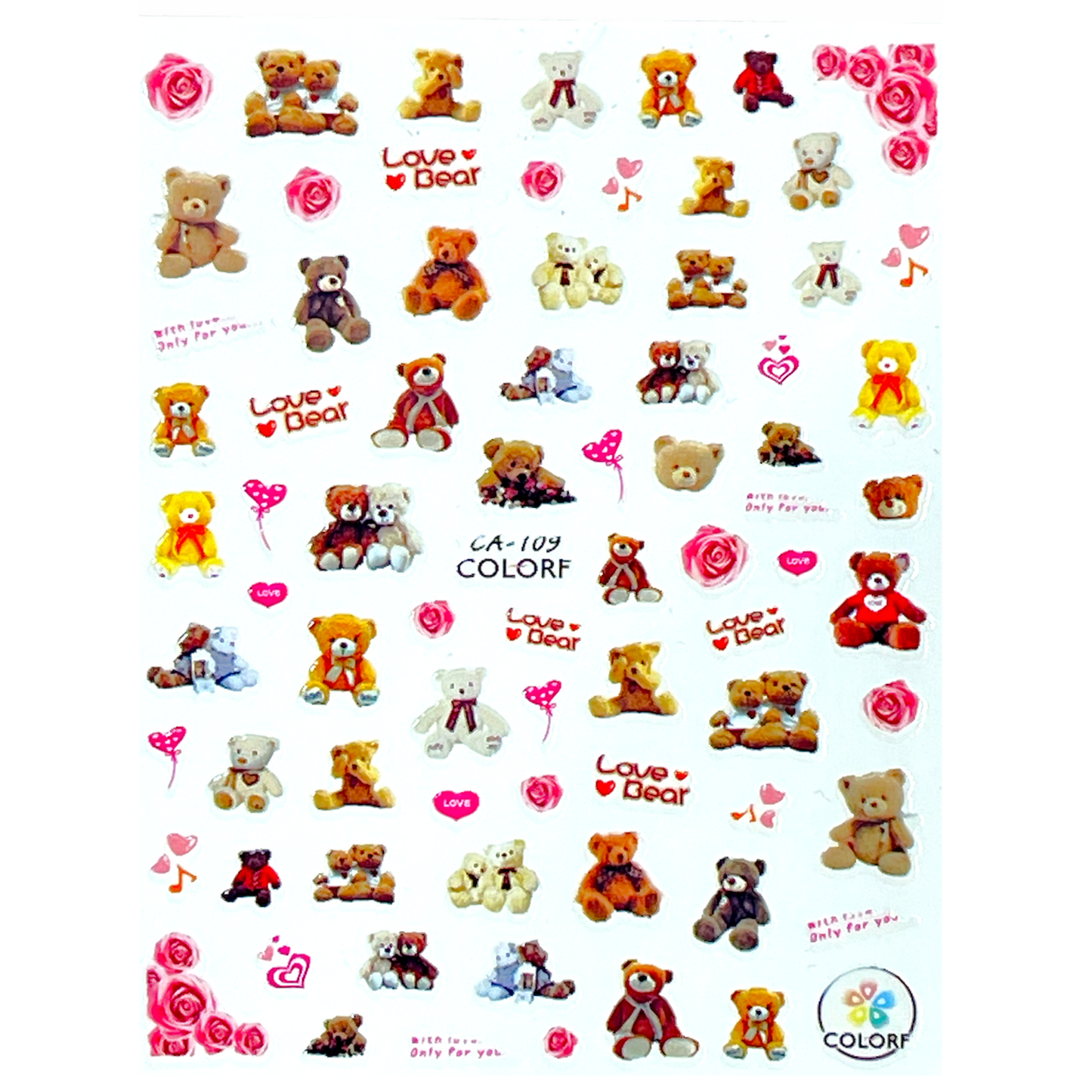 Nail Sticker - Teddy Bear - CA109