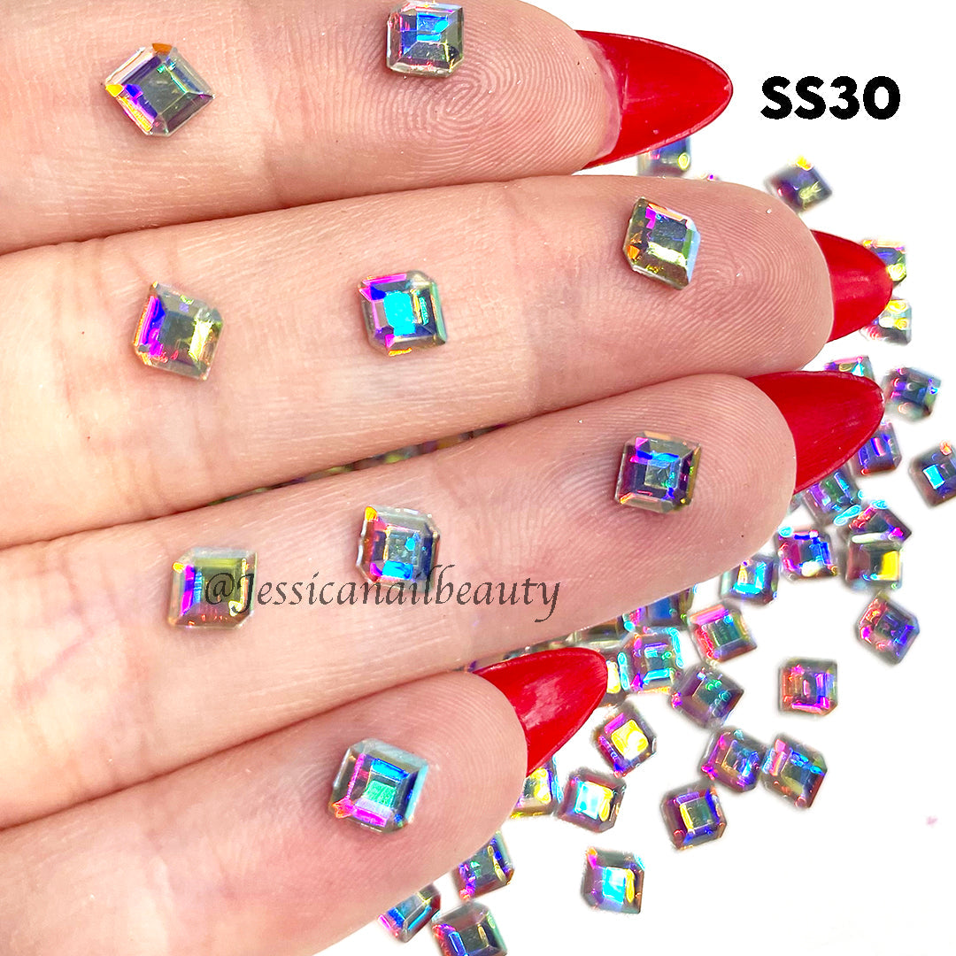 Crystal Rhinestone - Concise Hexagon Flatback - Crystal AB