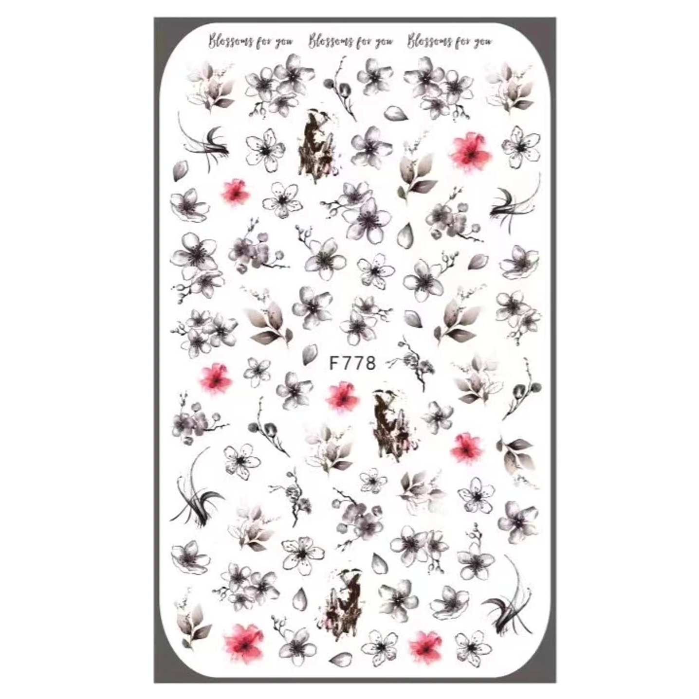 Nail Sticker - Flowers - F778