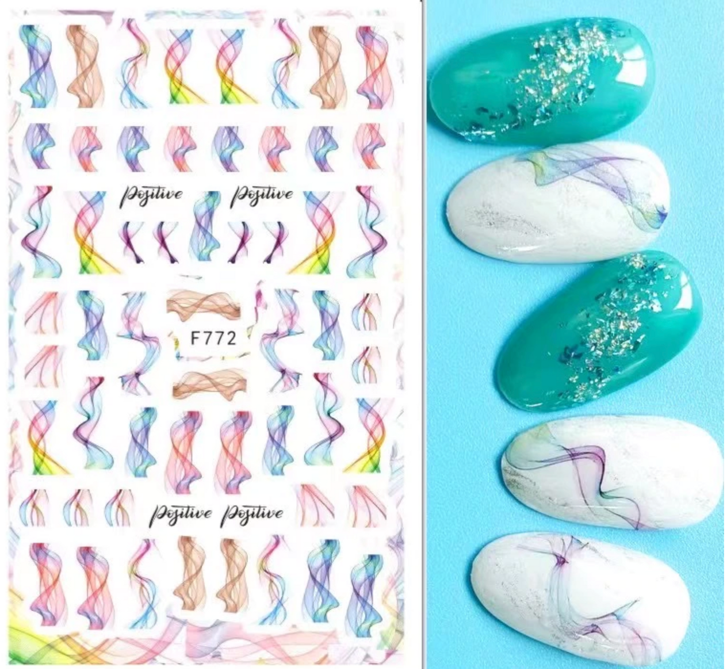 Nail Sticker - Flowers - F772