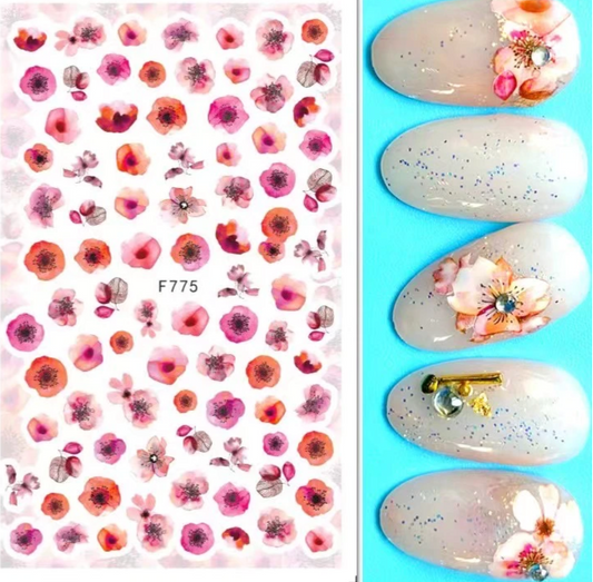 Nail Sticker - Flowers - F775