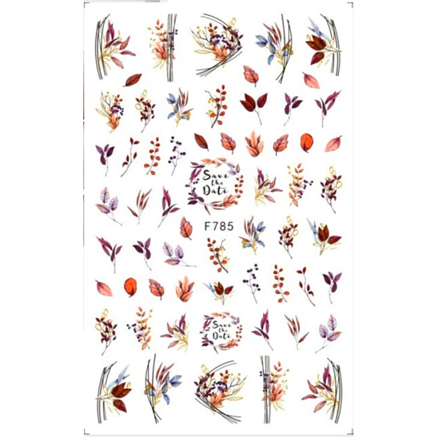 Nail Sticker - Flowers - F785