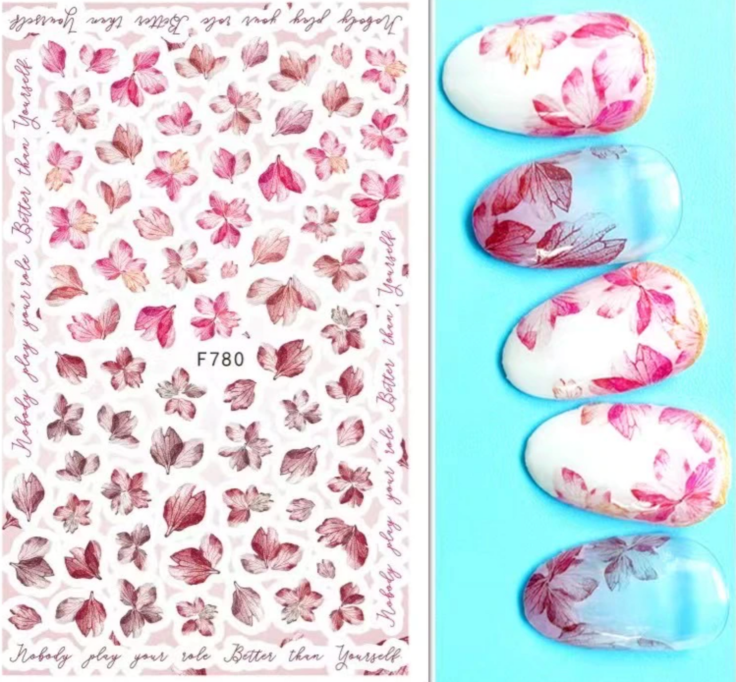 Nail Sticker - Flowers - F780