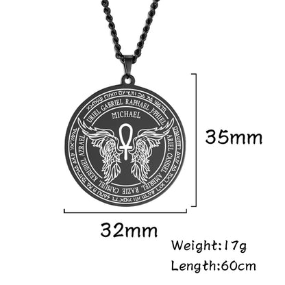 Dawapara 7 Archangels Sigil Charm Necklaces Pentacle Magic Mascot Amulet Lucky Protection Supernatural Talisman Necklace