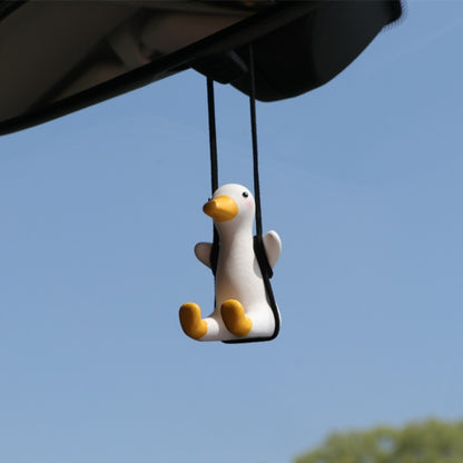 Gypsum Cute Anime Car Accessorie Swing Duck Pendant Auto Rearview Mirror Ornaments Birthday Gift Couple Accessorie Car Fragrance