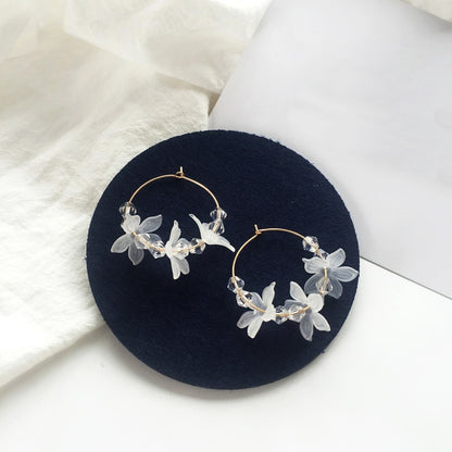 2019 New handmade flower bohemia boho earrings women fashion long hanging earrings crystal female wedding earings party jewelry