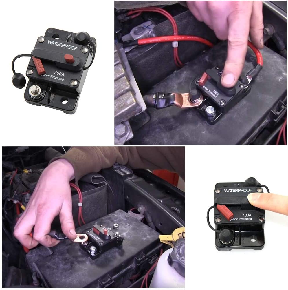 30A-300A Circuit Breaker 12V Trolling with Manual Reset Car Boat Manual Power Protect for Audio System Fuse Car 48VDC Waterproof