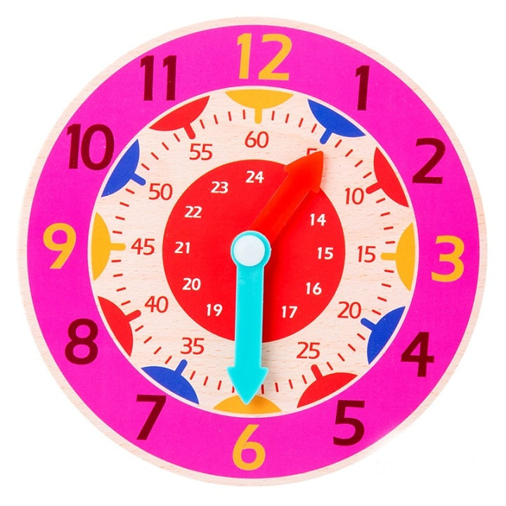 Children Montessori Wooden Clock Toys Hour Minute Second Cognition Colorful Clocks Toys for Kids Early Preschool Teaching Aids