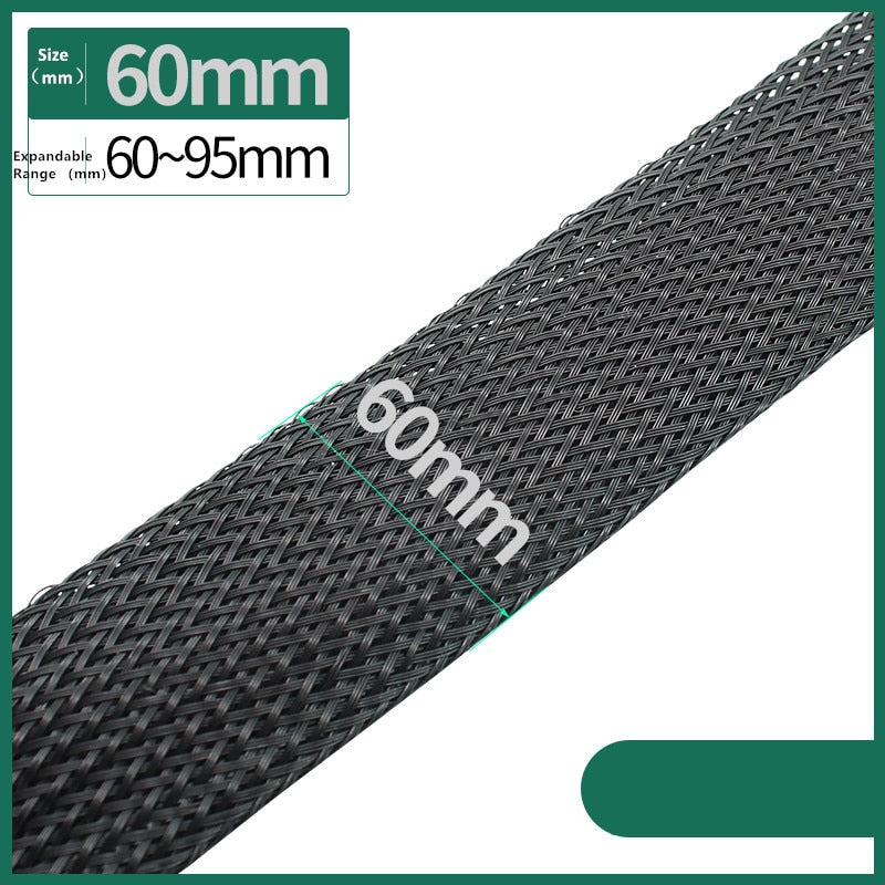 Dropship 1/5/10/50/M Black Insulated Braid Sleeving 4/6/8/10/12/14/20/25mm Tight PET Wire Cable Gland Protection Cable Sleeve