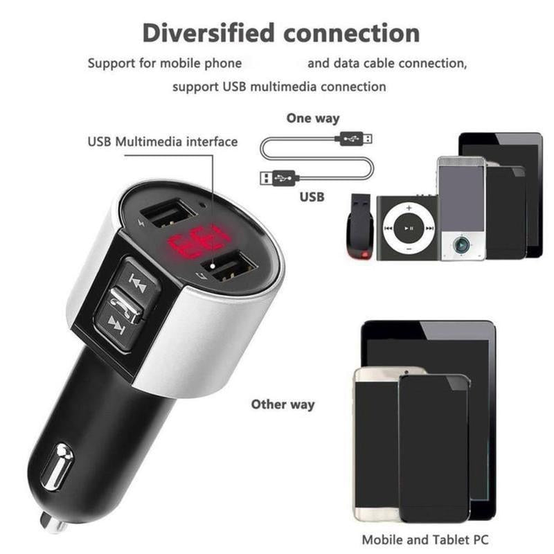 LCD Hands-Free FM Transmitter Wireless Bluetooth-compatible  Car Kit MP3 Music Player Support USB TF Card for Mobile Phones