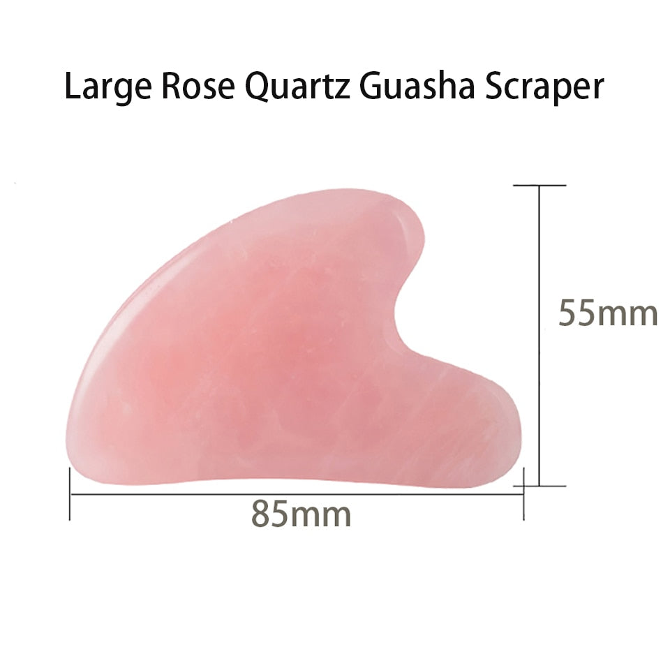 Natural Jade Stone Gua Sha Massage Board Rose Quartz Guasha Plate Jade Face Massager Scrapers Tools For Face Neck Back Body