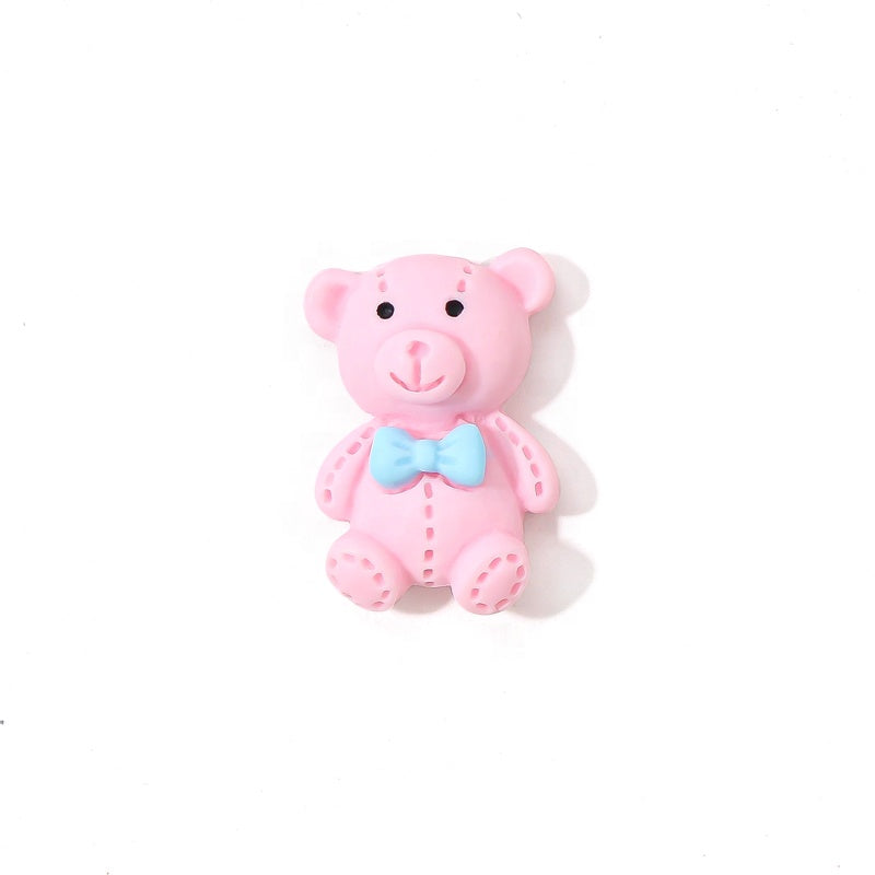 Kawaii Charm Pink Bear Blue Bow - XLarge