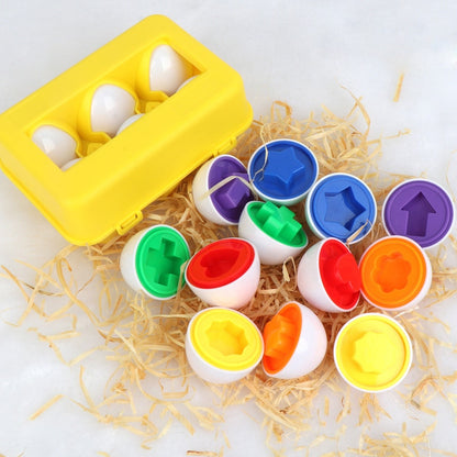 12PCS Montessori Learning Education Math Toys Kids Match Smart Eggs Screws 3D Puzzle Game For Children Educational Toys Easter