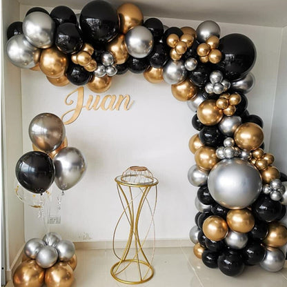 110pcs Balloon Arch Garland Kit Chrome Gold Latex Black Balloons Wedding Hawaiian Party Birthday Balloons Globos Decoration