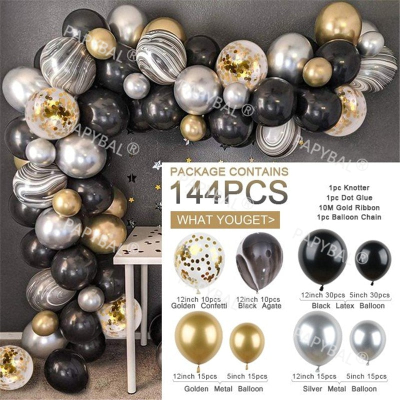 1set Forest Green Garland Arch Kit Gold Balloons 4D Chrome Metallic Foil Balls Party Decor Wedding Birthday Baby Shower Globos