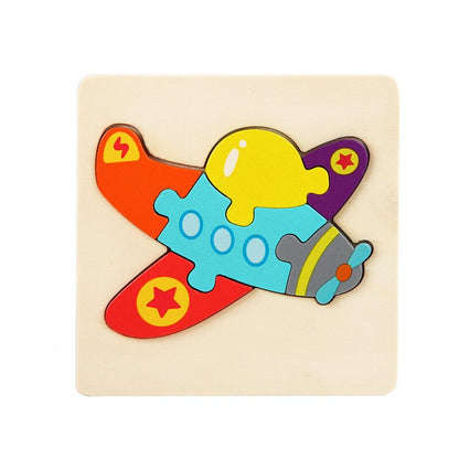 New Cartoon 3D Puzzle Wooden Toys for Kids Gift Animal Traffic Preschool Montessori Educational Toys for Children Boys Girls