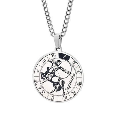 VNISTAR 316 Stainless Steel Zodiac Pendant Necklace Wholesale Men Women Horocope Jewelry Dropshipping Never Fade Constellation