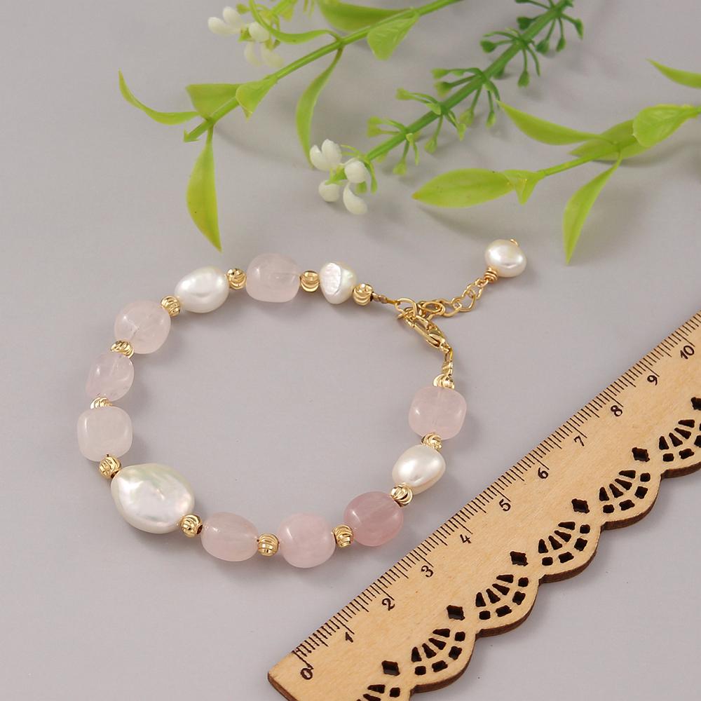 Coeufuedy Freshwater Pearl Bracelet for Women Natural Amethyst  Bracelet Party White Pearl Stone Beads Bracelets Fine Jewelry