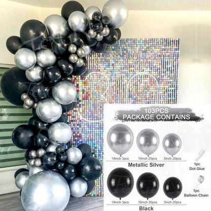 Black Gold Balloon Garland Arch Kit Confetti Latex Balloon Happy 30 40 50 Year Old Birthday Party Decoration 30th Anniversary