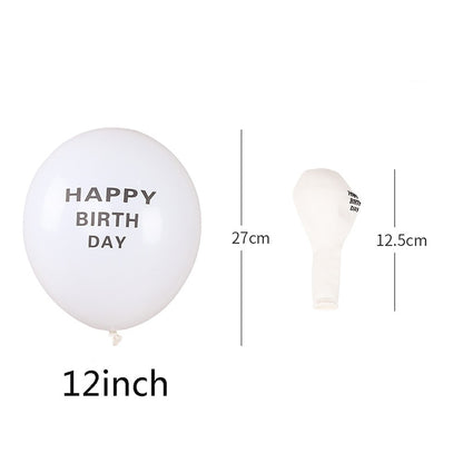 Happy Birthday Decoration Kraft Paper Banner White Balloon Decoration Birthday Party Bunting Garland Baby Shower Supplies