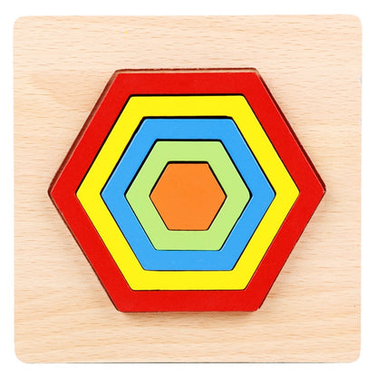 Wooden Geometric Shape Puzzle Kids Montessori Toys Educational Shape Cognition Children Jigsaw Puzzle Board Learning Sensory Toy