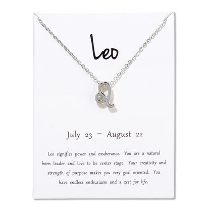 New Trendy Alloy Cute Elegant Star Zodiac 12 Constellation Pendant Necklaces for Women Fashion Gift Birthday Accessories Jewelry