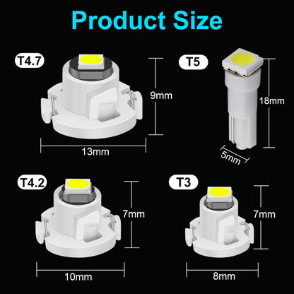 10Pcs Super Bright T3 T4.2 T4.7 Led Bulb Canbus Car Interior Lights Indicator Dashboard Warming Instrument 3030SMD Lamps