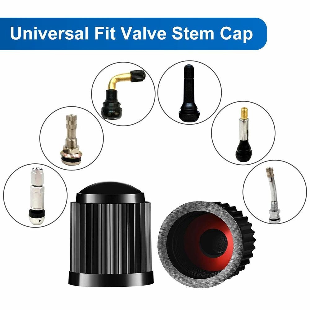 AUTCOAT Tire Stem Valve Caps, with O Rubber Ring, Universal Stem Covers for Cars, SUVs, Bike and Bicycle, Trucks, Motorcycles