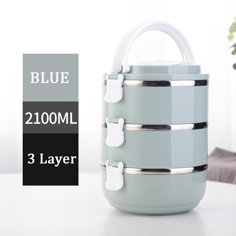 Multi-Layer Stainless Steel  Lunch Box Food Portable Thermal  Lunchbox Picnic Office Kids  Workers School Japanese Bento