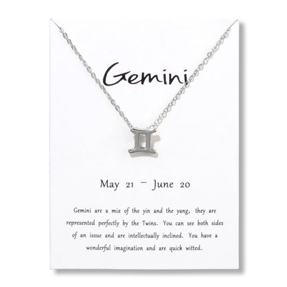 New Trendy Alloy Cute Elegant Star Zodiac 12 Constellation Pendant Necklaces for Women Fashion Gift Birthday Accessories Jewelry