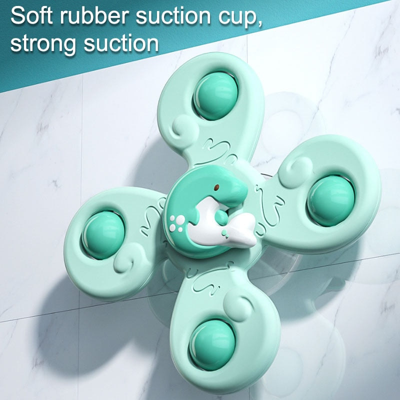 Montessori Baby Bath Toys For Boy Children Bathing Sucker Spinner Suction Cup Toy For Kids Funny Child Rattles Teether