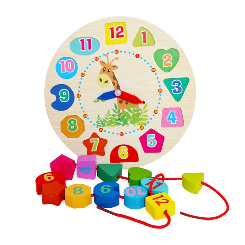 Montessori Wooden Toys Baby Weather Season Calendar Clock Time Cognition Puzzle Preschool Educational Teaching Aids Toys Kids