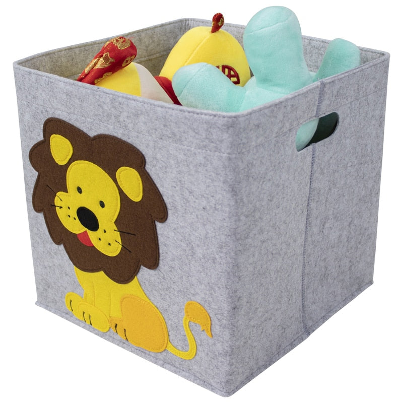 2022 New Cube Folding Thickened Felt Fabric Storage Box For Cartoon Toys Organizer Home Laundry Basket Clothes Storage Basket