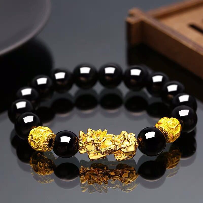 Feng Shui Men&#39;s Lucky Prayer Beads Bracelet for Men Women Wristband Gold Color Pixiu Wealth and Good Luck Changing Bracelets