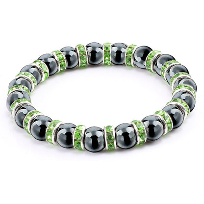 Natural Hematite Beads Bracelets Men No-Magnetic Health Protection Women Jewelry Charm Crystal Stone Stretch Bracelet &amp; Bangle