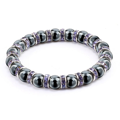 Natural Hematite Beads Bracelets Men No-Magnetic Health Protection Women Jewelry Charm Crystal Stone Stretch Bracelet &amp; Bangle